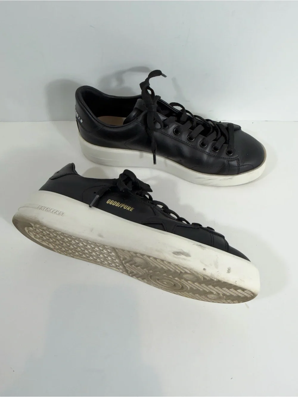 Golden Goose Pure Star Black Leather Low Top Sneakers Women’s EU 37 US 7